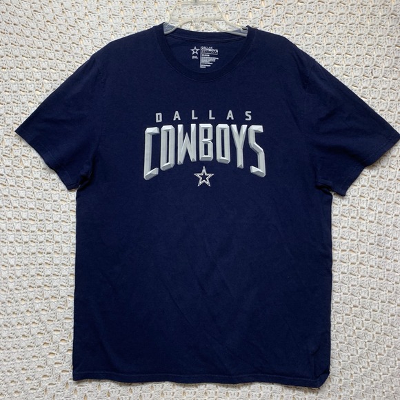 Dallas Cowboys Mens T Shirt 2XL Short Sleeve Crew Neck Navy Blue Adult Cotton - Picture 1 of 7